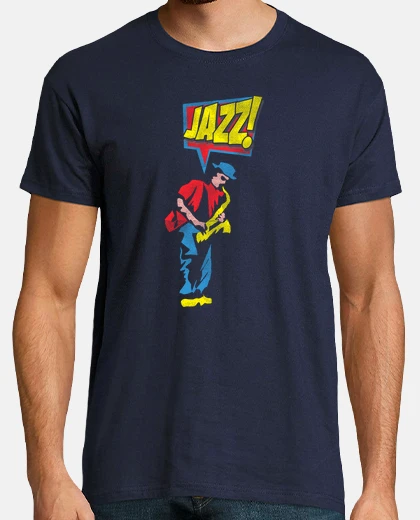 Camiseta  jugador de saxofón estilo de dibujos animados