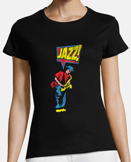 Playera  jugador de saxofón estilo de dibujos animados