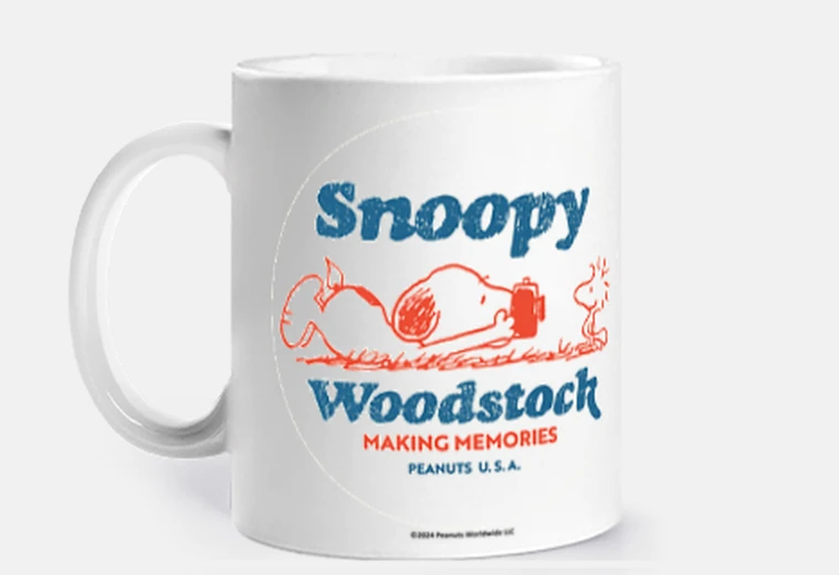 Cup  Snoopy Woodstock photo memories