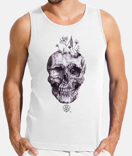 Tee-shirt  tête de mort  et des fleurs