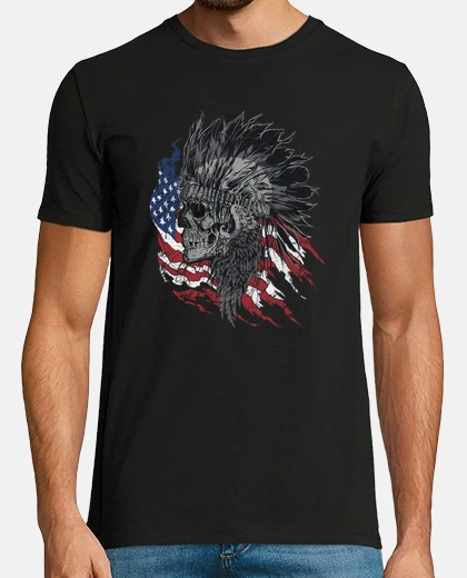 Tee-shirt  tête de mort  indien