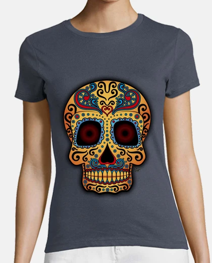 Tee-shirt  tête de mort  mexicain tribale !!!