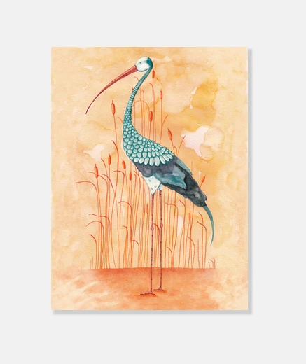 Tableau 1. une cigogne exotique