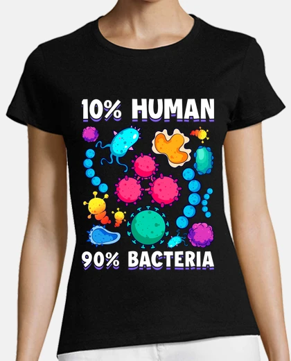 T-shirt 10 cellule scientifiche di biologia umana di 90 batteri, insegnante scientifico in inglese