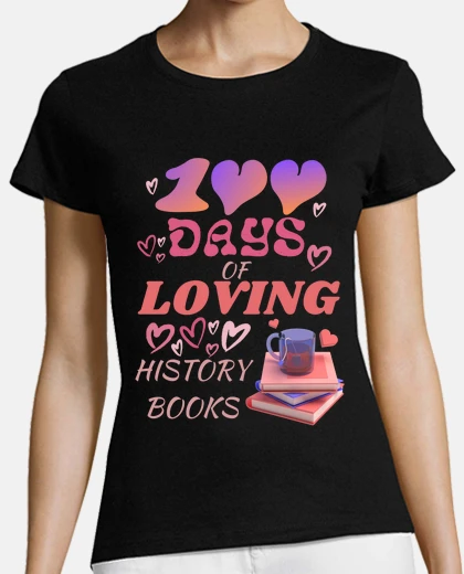 Tee-shirt 100 jours d39amour avec des livres d39h