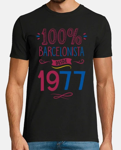 T-shirt 100x100 barcelona fan since 1977, 48 years