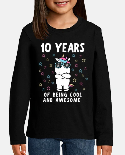 Kids 10th Birthday 10 Years Cool Unicorn