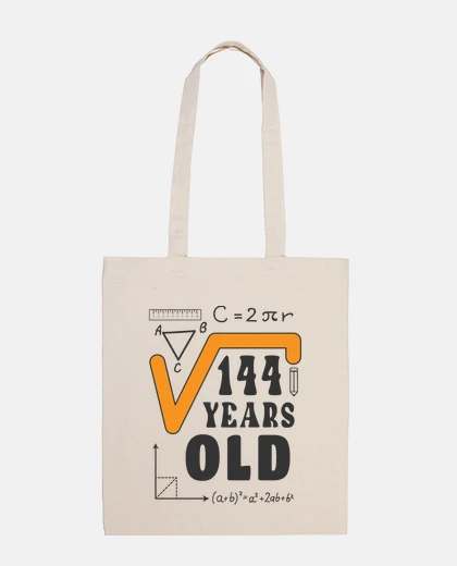 Bag 12th birthday square root school bag tote