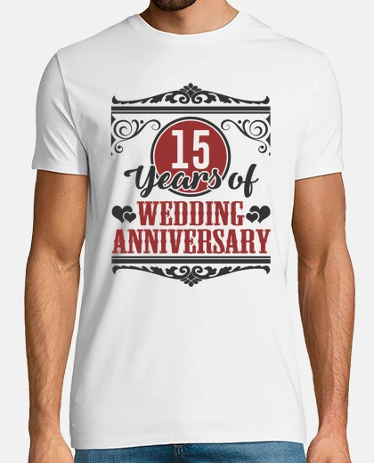 T-shirt 15 anni di anniversario di matrimonio