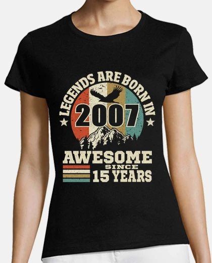 T-shirt 15 years awesome without 2007