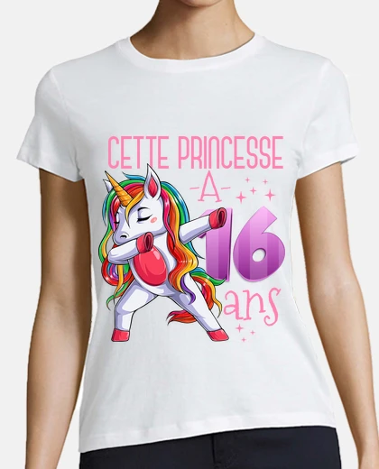 Tee-shirt 16 Ans Cadeau Anniversaire Fille Licorn
