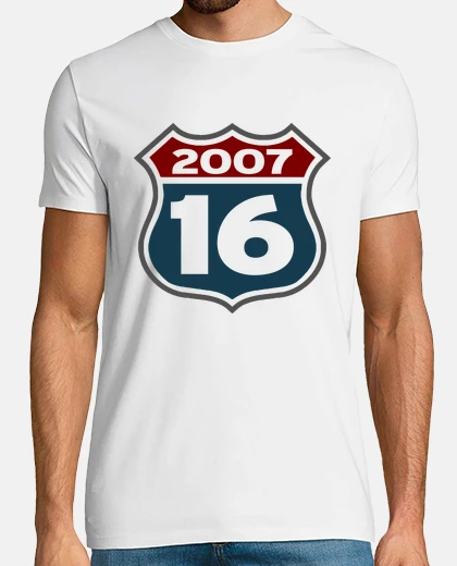 T-shirt 16° compleanno - anniversario 2007