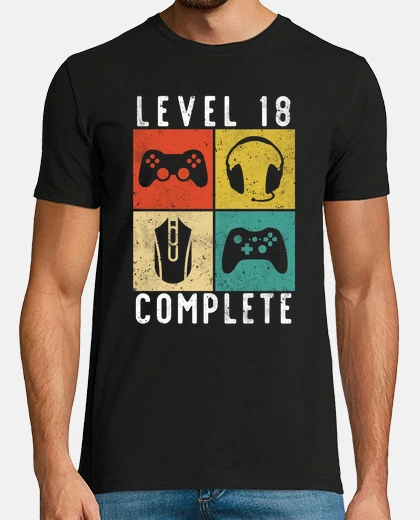 T-shirt 18 ° compleanno livello di gioco comple