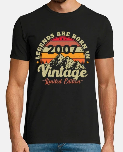 T-shirt 18 anni 2007 compleanno vintage retrò