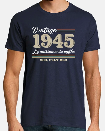 Tee-shirt 1945 année de naissance et cadeau d ann