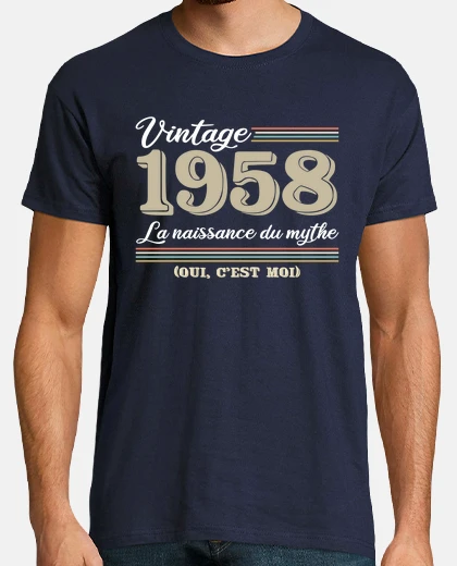 Tee-shirt 1958 année de naissance et cadeau d ann
