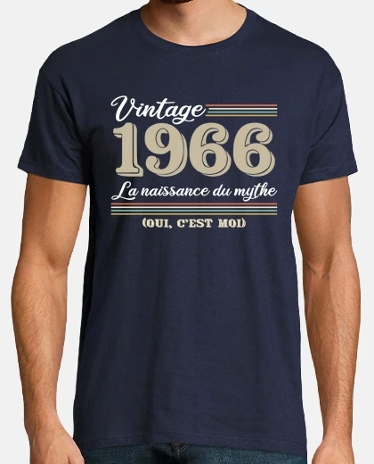 Tee-shirt 1966 année de naissance et cadeau d ann