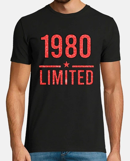 T-shirt 1980 anno rosso lucido limitato