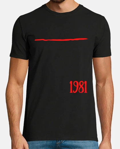 Tee-shirt 1981 abstrait rouge minimaliste