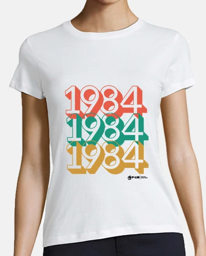 Playera 1984 P-LIB negro - Mujer blanco