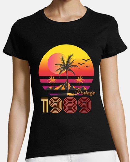 Playera 1989 palmera montaña puesta de sol vend