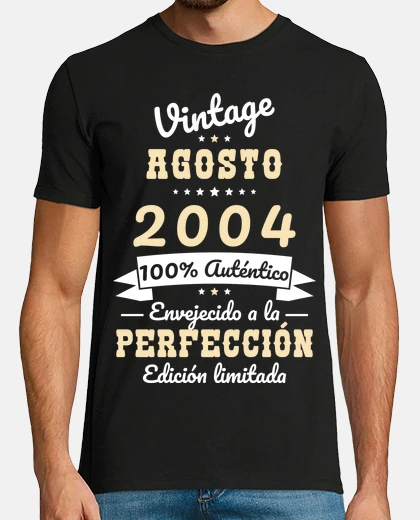 Camiseta 20 Cumpleanos Vintage Agosto 2004