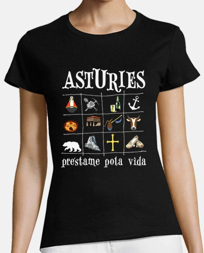 Tee-shirt 2017 asturies fond noir - fille shirt à manches courtes
