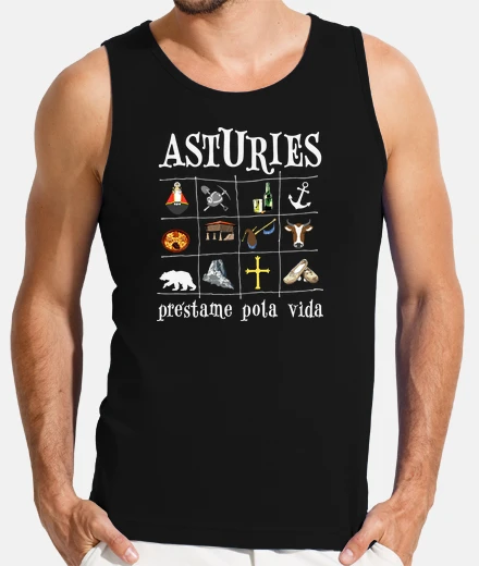 Tee-shirt 2017 asturies fond noir - réservoir