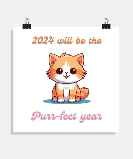 Poster 2024 sera l39année parfaite chat de com