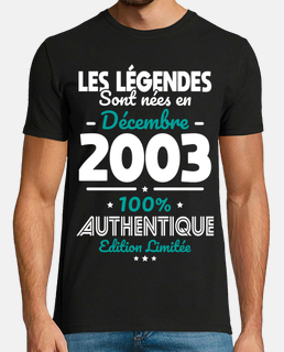 T-shirt anniversaire 20 ans 2004-2024 naissance légende