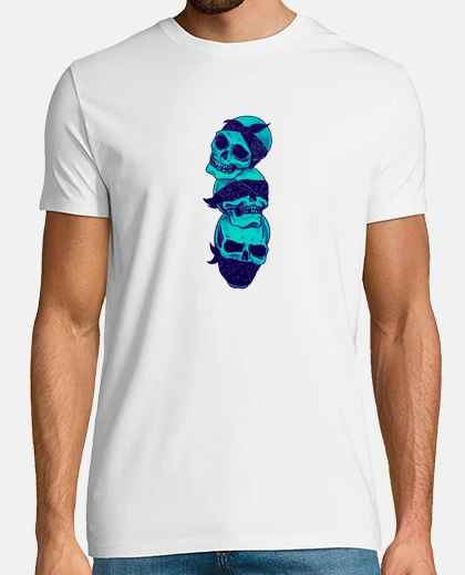 Tee-shirt 3 crânes de gangsters - aveugle, sourd
