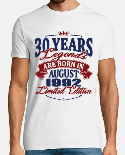 Camiseta 30 años - leyenda de agosto de 1992