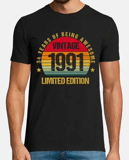 T-shirt 34 dad 1991 34esimo compleanno