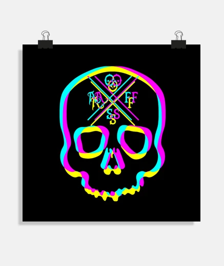 Poster 3d skull pop