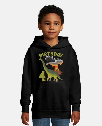 Kids 4 Years old Birthday Boy Dino Volcano