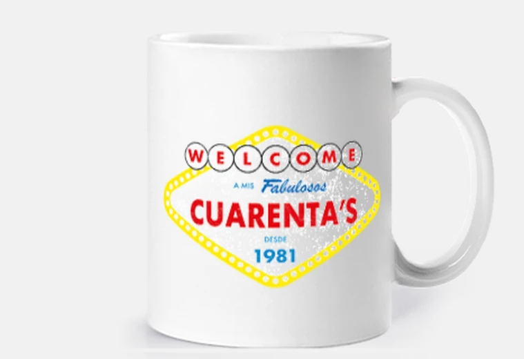 Taza 40 aniversario Las Vegas Cumpleaños 40
