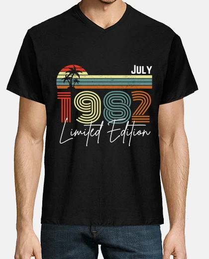 Tee-shirt 40 ans juillet 1982 millésime limité