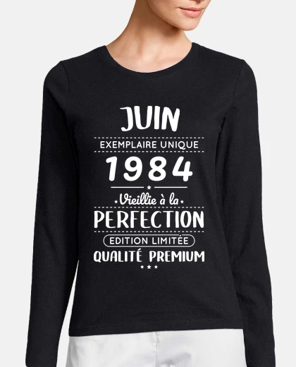 Tee-shirt 40 Ans Juin 1984 Perfection Cadeau
