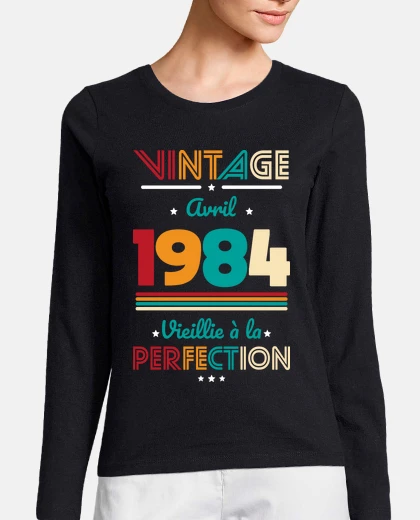 Tee-shirt 40 Ans Vintage Avril 1984 Idee Cadeau