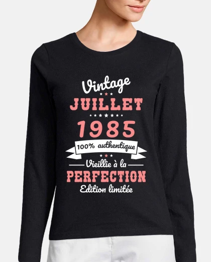 Tee-shirt 40 Ans Vintage Juillet 1985