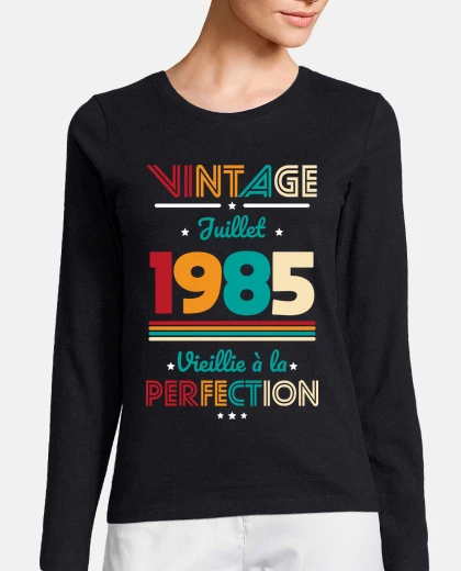Tee-shirt 40 Ans Vintage Juillet 1985