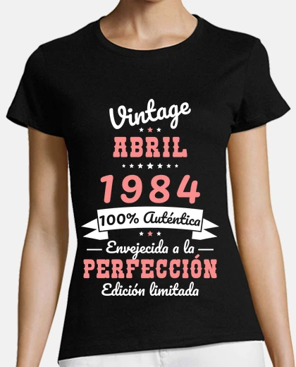 Playera 40 Cumpleanos Vintage Abril 1984