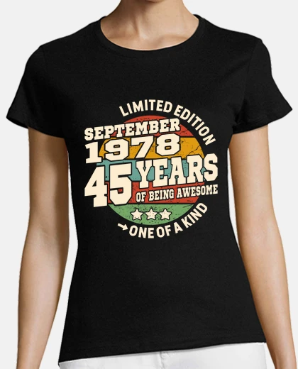 T-shirt 45 anni - nato nel settembre tie