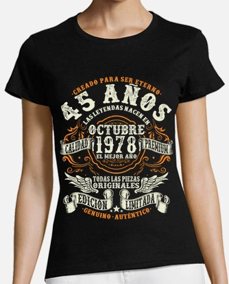 Playera 45 anos cumpleanos octubre. laTostadora Mexico