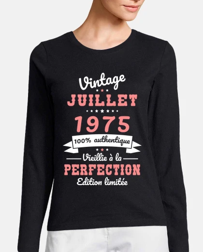 Tee-shirt 50 Ans Vintage Juillet 1975