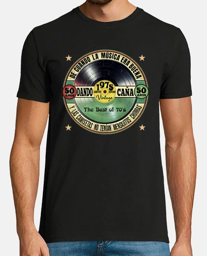 Camiseta 50 cumpleaños 1975 disco vinilo retro