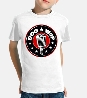 50s 60s doo wop music microphone vintage rock and roll rockabilly style kids t-shirt