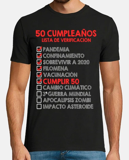 T-shirt 50th birthday apocalypse 50 years geek list