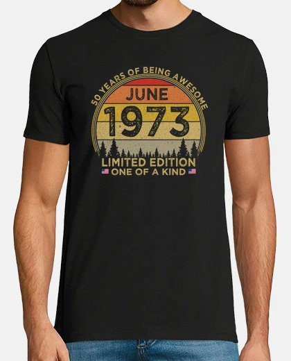 T-shirt 50th Birthday Vintage June 1973 Limited Edition Patriotic 50 Years