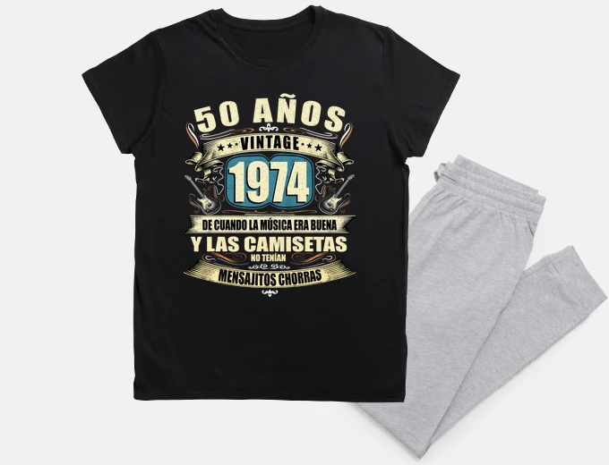 Pyjama 50th years gift 1974 vintage